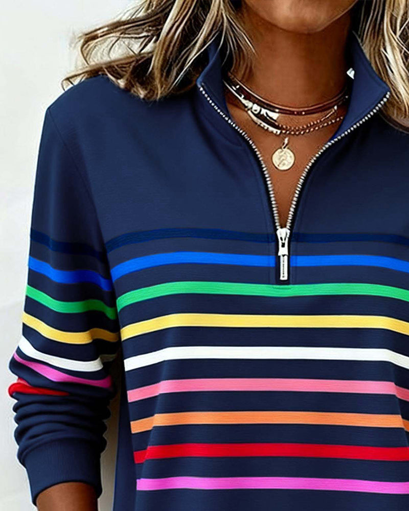 Half-Zip Rainbow Hoodie