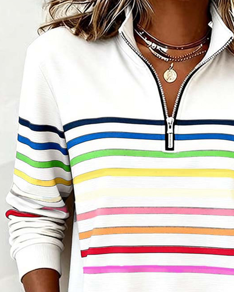 Half-Zip Rainbow Hoodie