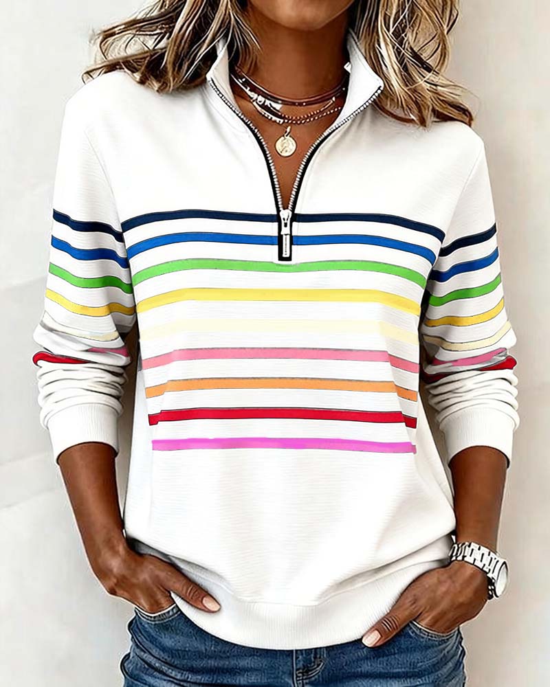 Half-Zip Rainbow Hoodie