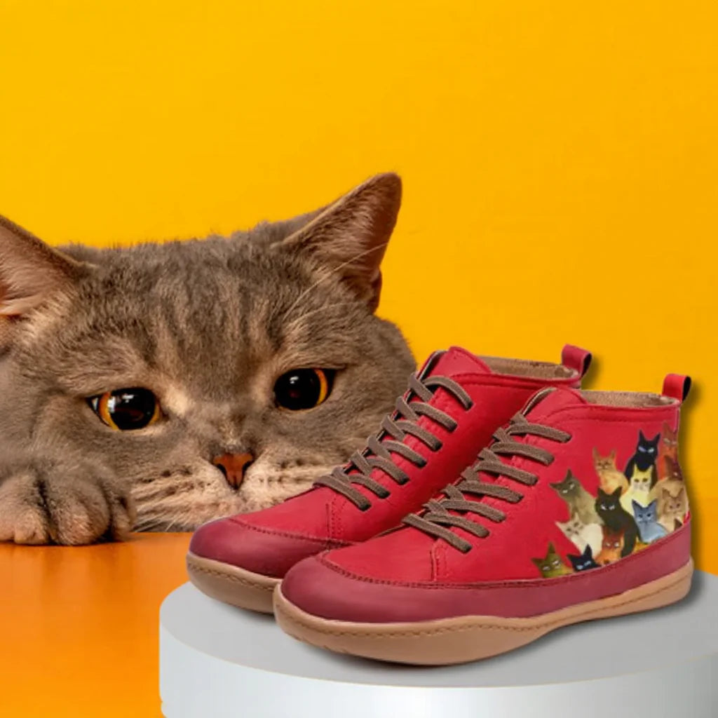 Minnie | Leather Ankle Boots for Cat Lovers
