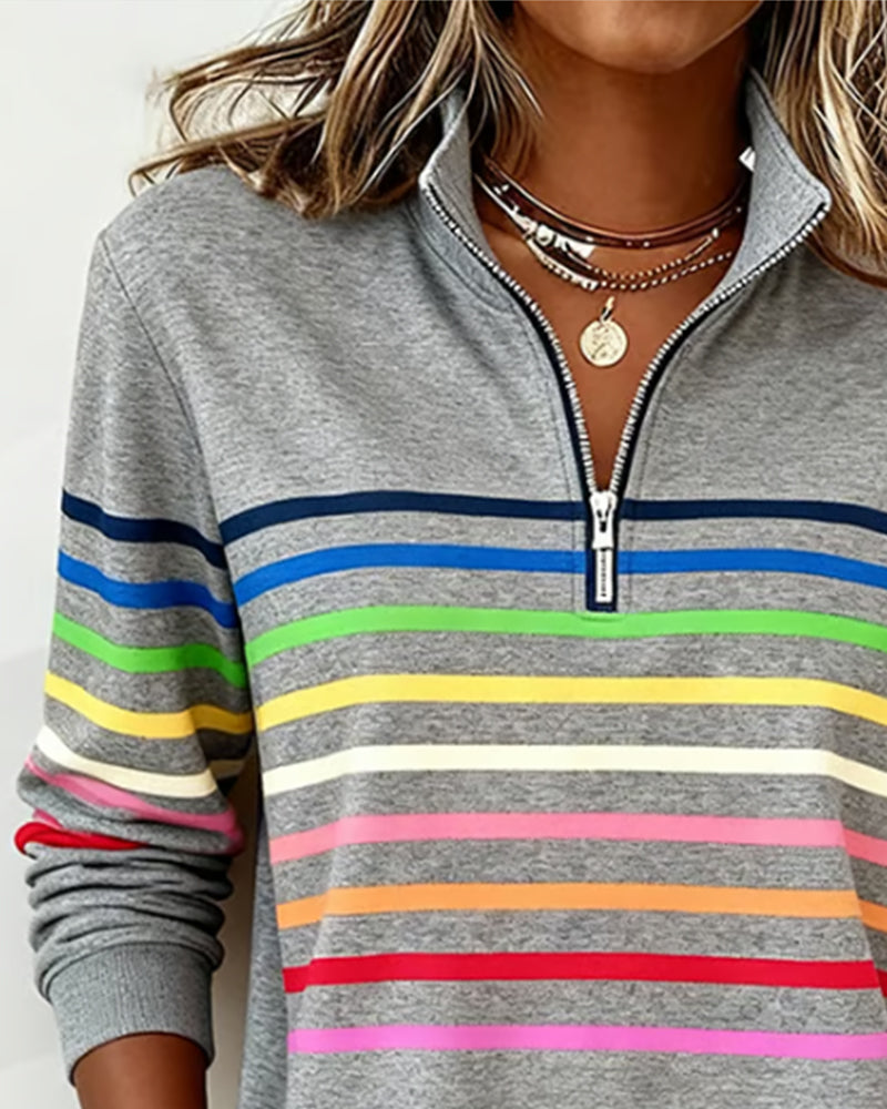 Half-Zip Rainbow Hoodie