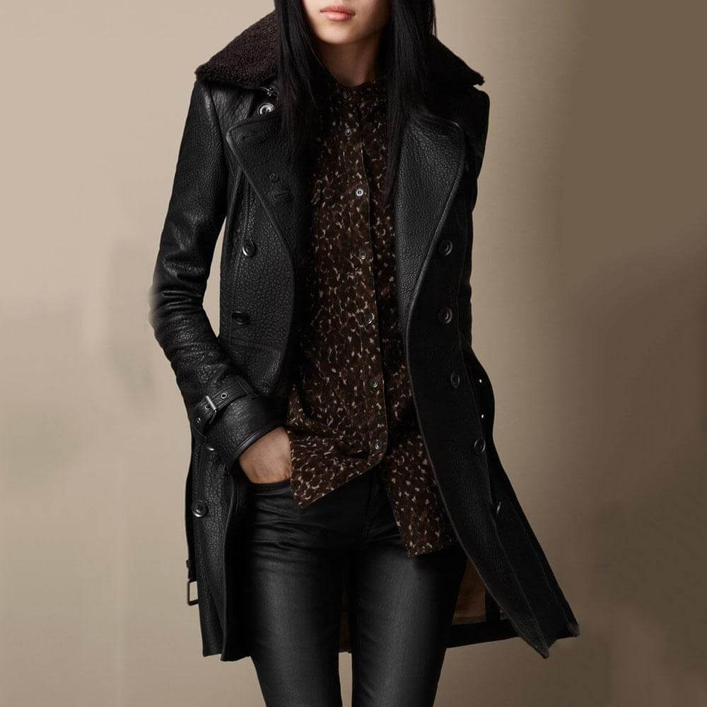 Isabelle | Elegant Leather Coat