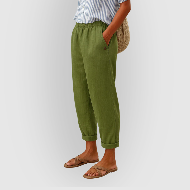 Edith | Breathable Linen-Cotton Trousers