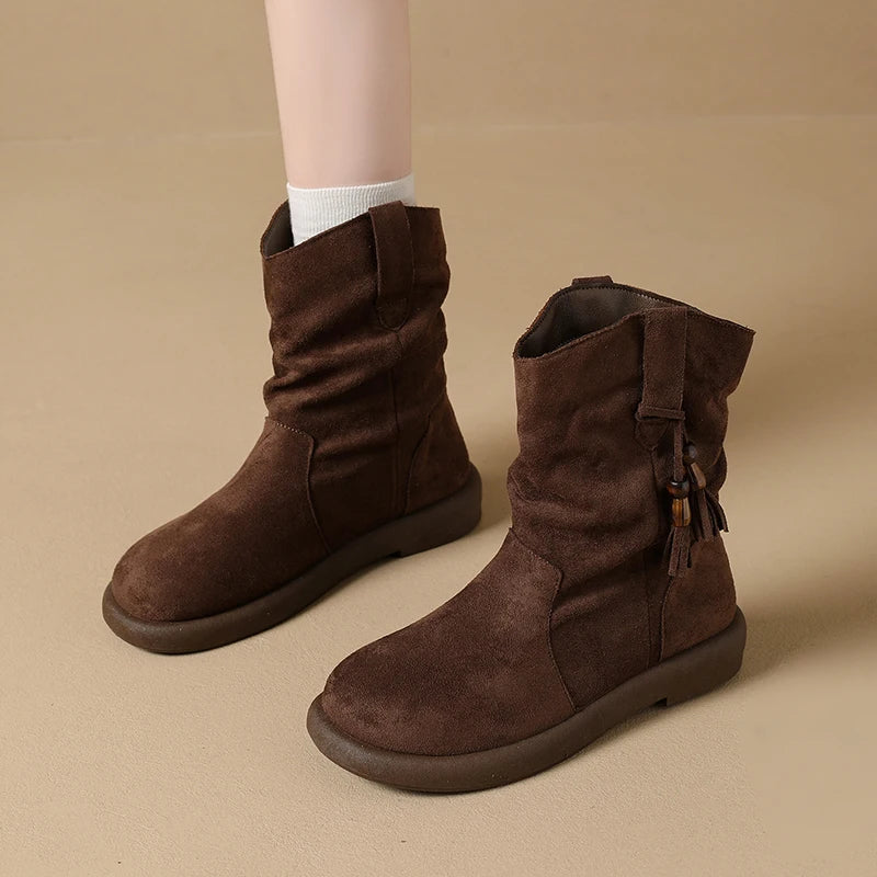 Hallie | Vintage-Inspired Suede Ankle Boots