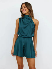 Neva | Satin Halter Playsuit