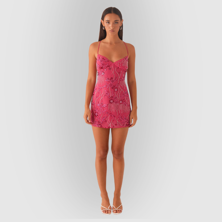 Sequin Cami | Magenta Mini Dress