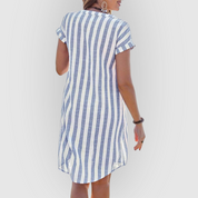 Martine | Elegant Striped Shirt Dress